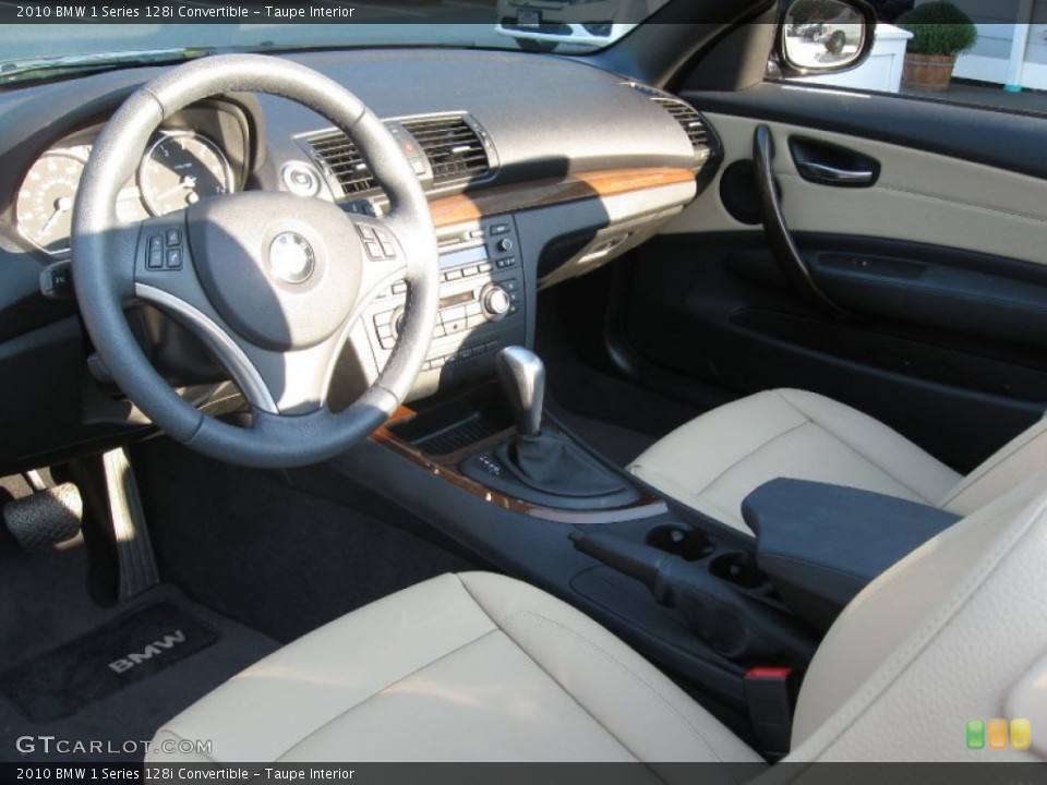 Taupe Interior Prime Interior for the 2010 BMW 1 Series 128i Convertible #70839135