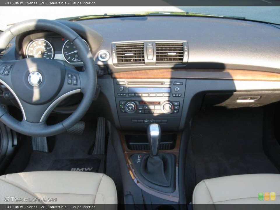 Taupe Interior Dashboard for the 2010 BMW 1 Series 128i Convertible #70839144