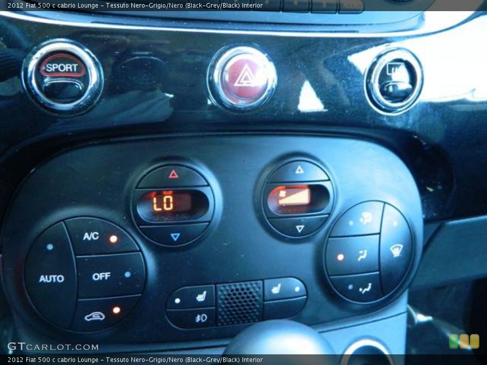 Tessuto Nero-Grigio/Nero (Black-Grey/Black) Interior Controls for the 2012 Fiat 500 c cabrio Lounge #70842495