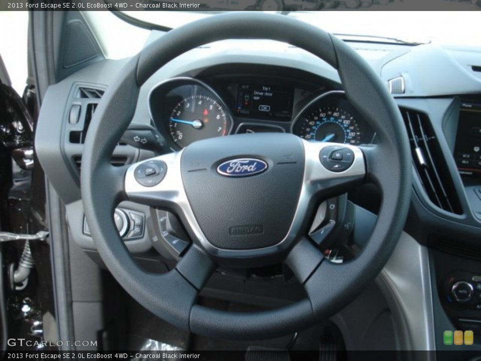 Charcoal Black Interior Steering Wheel for the 2013 Ford Escape SE 2.0L EcoBoost 4WD #70844232