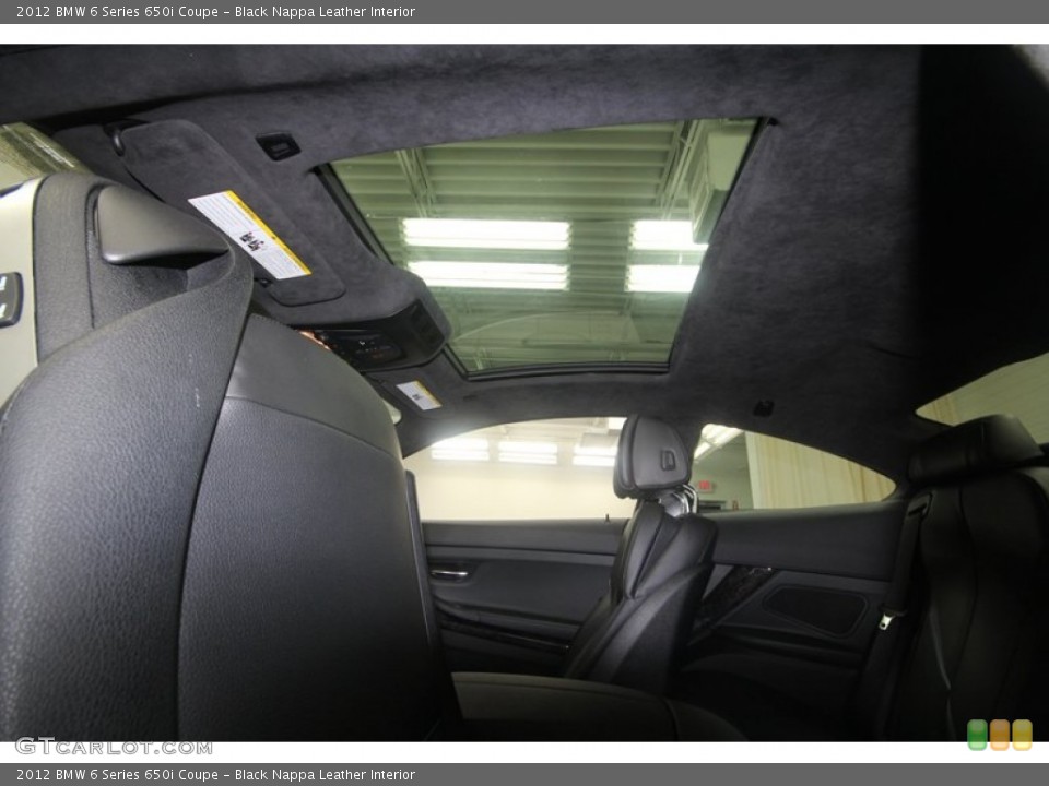 Black Nappa Leather Interior Sunroof for the 2012 BMW 6 Series 650i Coupe #70847748