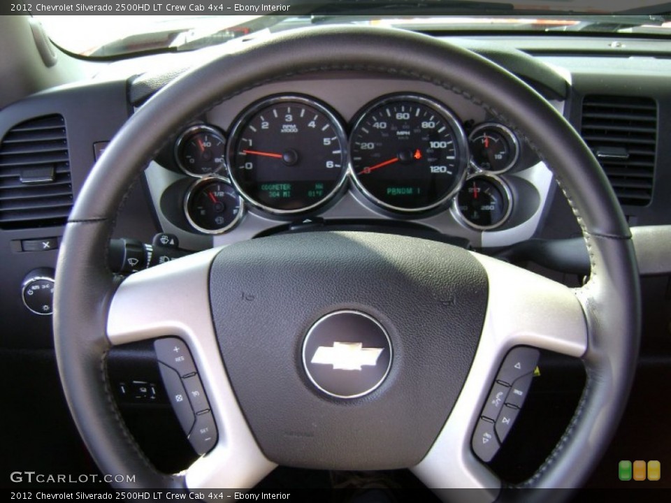 Ebony Interior Steering Wheel for the 2012 Chevrolet Silverado 2500HD LT Crew Cab 4x4 #70868033