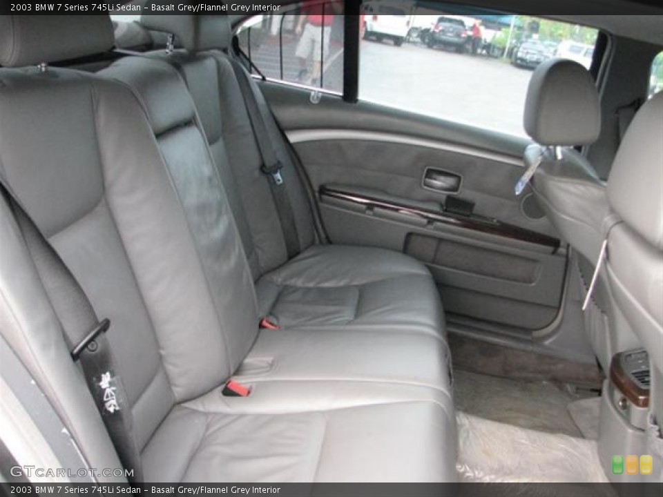 Basalt Grey/Flannel Grey Interior Rear Seat for the 2003 BMW 7 Series 745Li Sedan #70870849