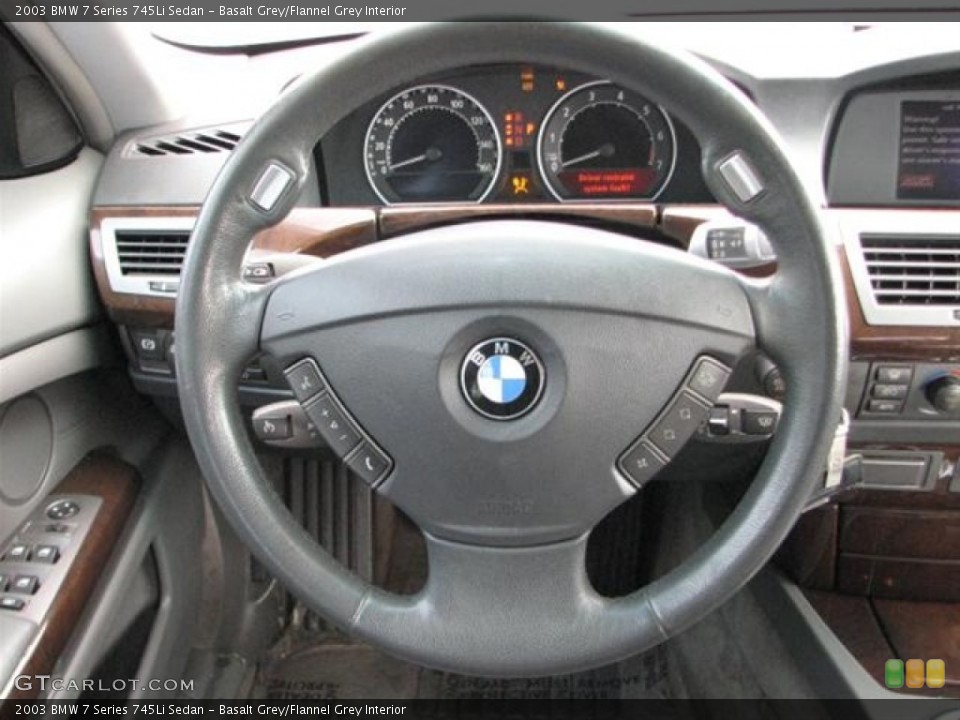 Basalt Grey/Flannel Grey Interior Steering Wheel for the 2003 BMW 7 Series 745Li Sedan #70870876