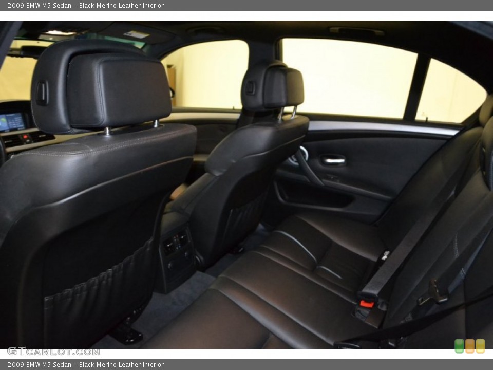 Black Merino Leather Interior Rear Seat for the 2009 BMW M5 Sedan #70872826