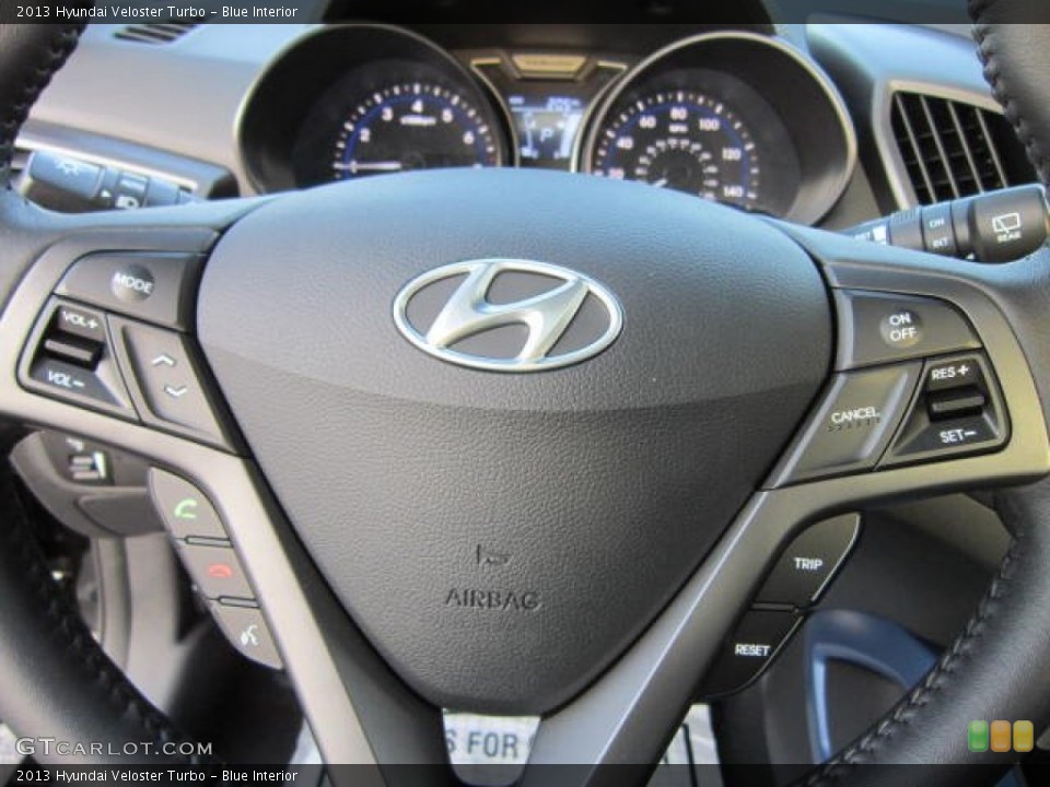Blue Interior Steering Wheel for the 2013 Hyundai Veloster Turbo #70874155