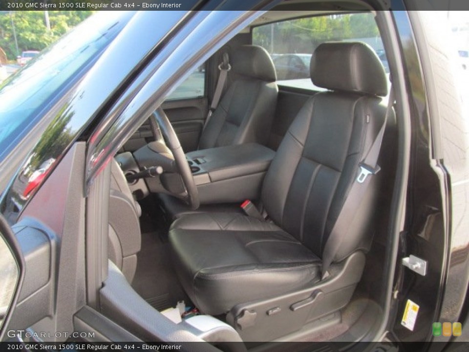 Ebony Interior Photo for the 2010 GMC Sierra 1500 SLE Regular Cab 4x4 #70878421