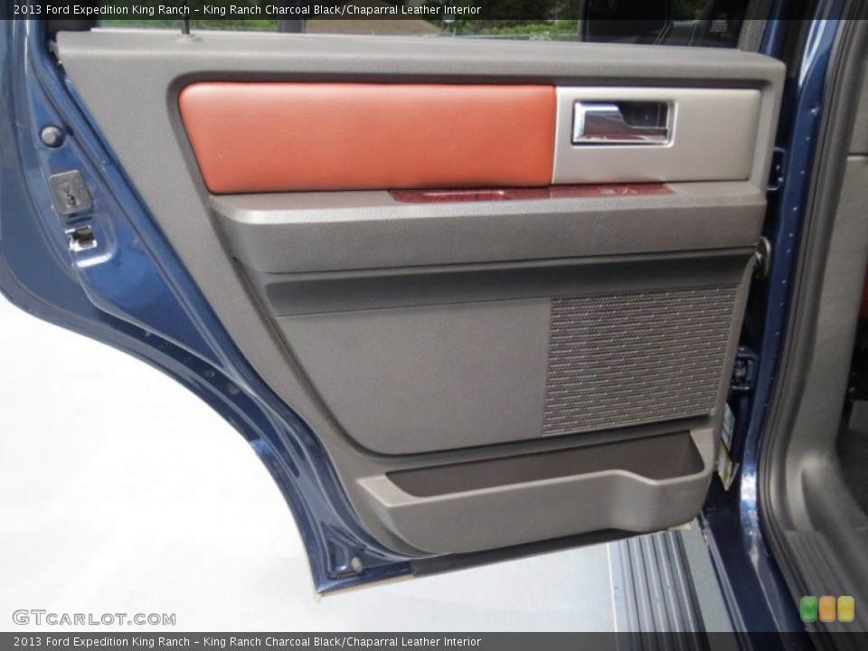 King Ranch Charcoal Black/Chaparral Leather Interior Door Panel for the 2013 Ford Expedition King Ranch #70880257