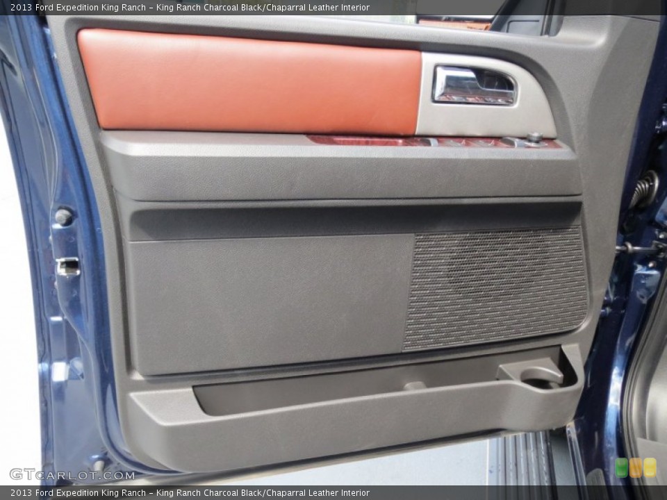 King Ranch Charcoal Black/Chaparral Leather Interior Door Panel for the 2013 Ford Expedition King Ranch #70880275