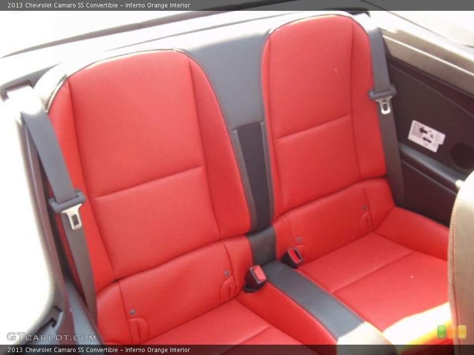 Inferno Orange Interior Rear Seat for the 2013 Chevrolet Camaro SS Convertible #70882105