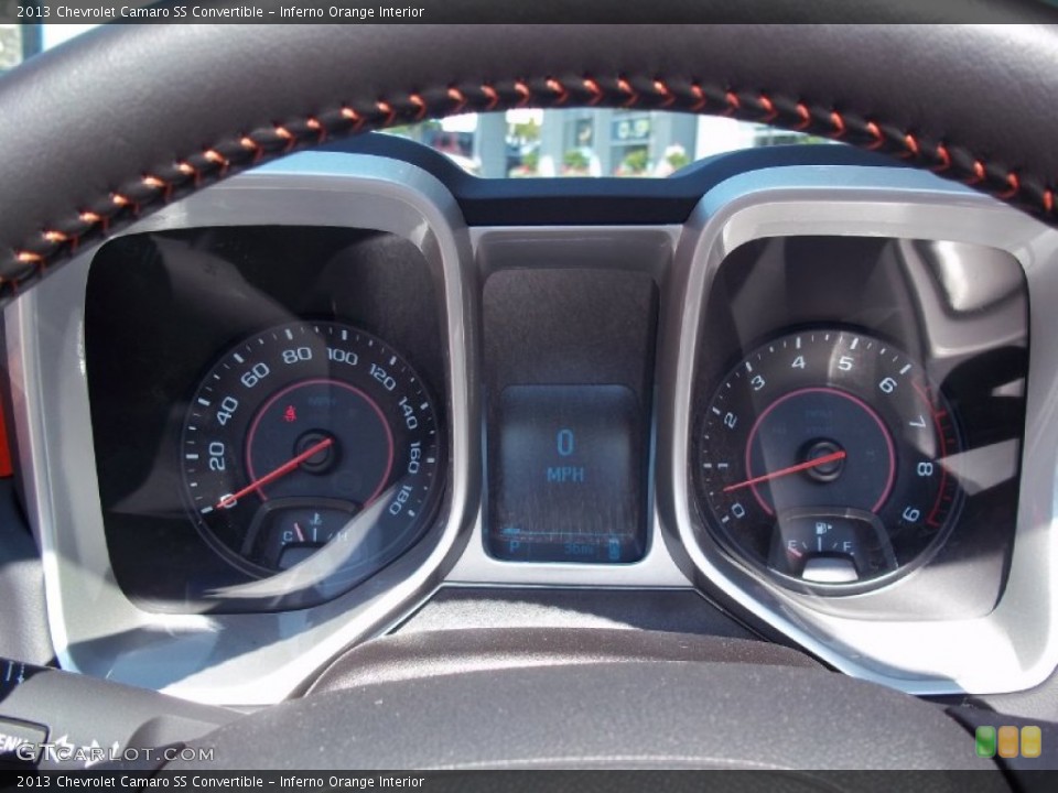 Inferno Orange Interior Gauges for the 2013 Chevrolet Camaro SS Convertible #70882141