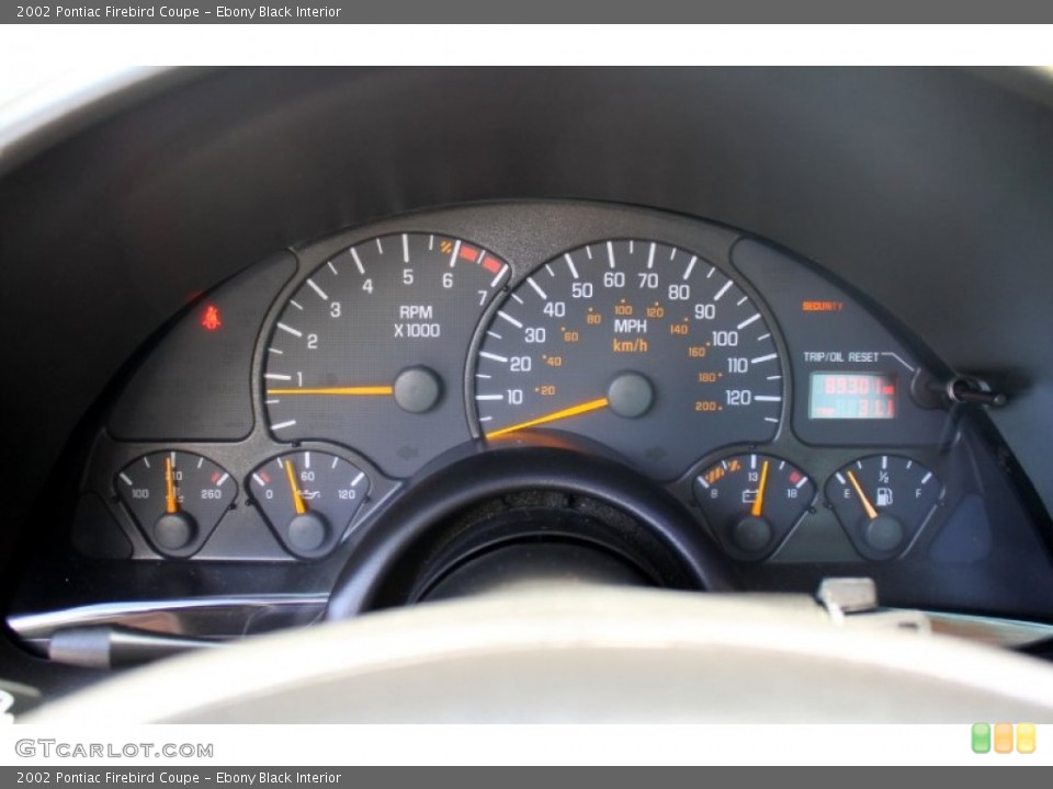 Ebony Black Interior Gauges for the 2002 Pontiac Firebird Coupe #70883662