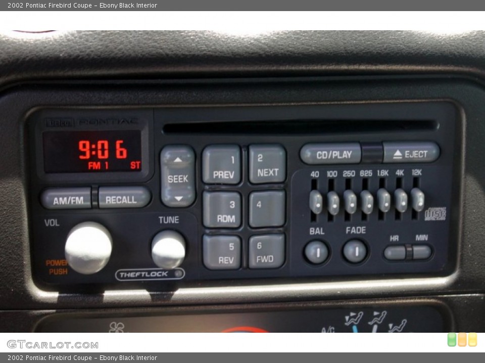 Ebony Black Interior Audio System for the 2002 Pontiac Firebird Coupe #70883725