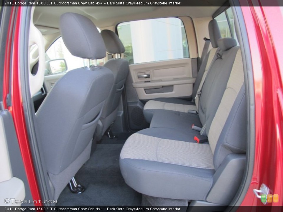 Dark Slate Gray/Medium Graystone Interior Rear Seat for the 2011 Dodge Ram 1500 SLT Outdoorsman Crew Cab 4x4 #70888444