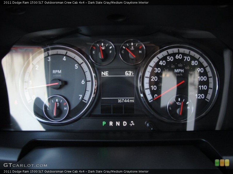 Dark Slate Gray/Medium Graystone Interior Gauges for the 2011 Dodge Ram 1500 SLT Outdoorsman Crew Cab 4x4 #70888546