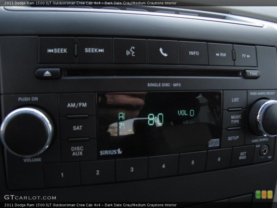 Dark Slate Gray/Medium Graystone Interior Audio System for the 2011 Dodge Ram 1500 SLT Outdoorsman Crew Cab 4x4 #70888552
