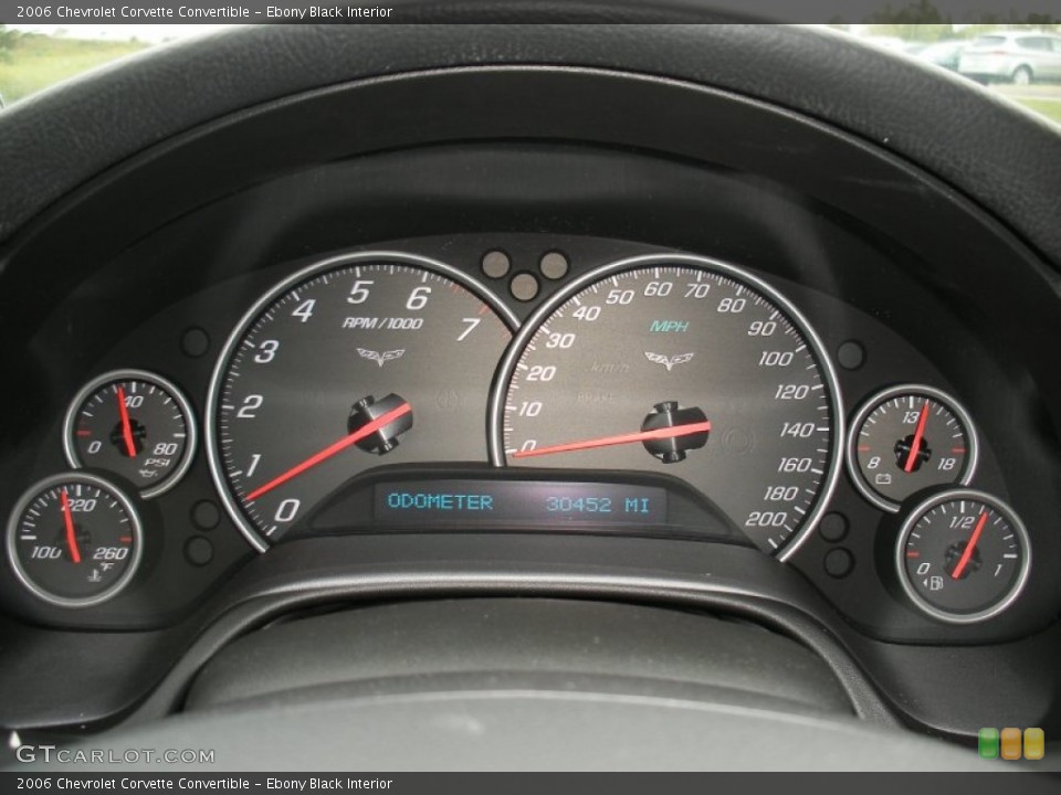 Ebony Black Interior Gauges for the 2006 Chevrolet Corvette Convertible #70905157