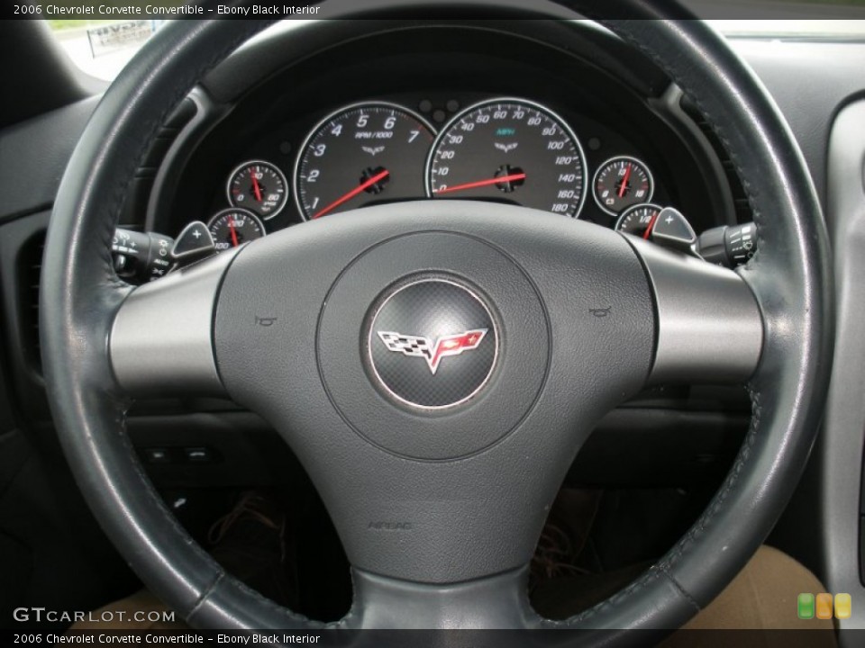 Ebony Black Interior Steering Wheel for the 2006 Chevrolet Corvette Convertible #70905202