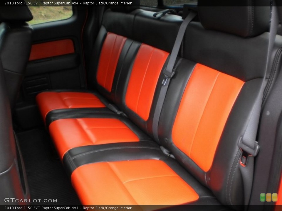 Raptor Black/Orange Interior Rear Seat for the 2010 Ford F150 SVT Raptor SuperCab 4x4 #70910494