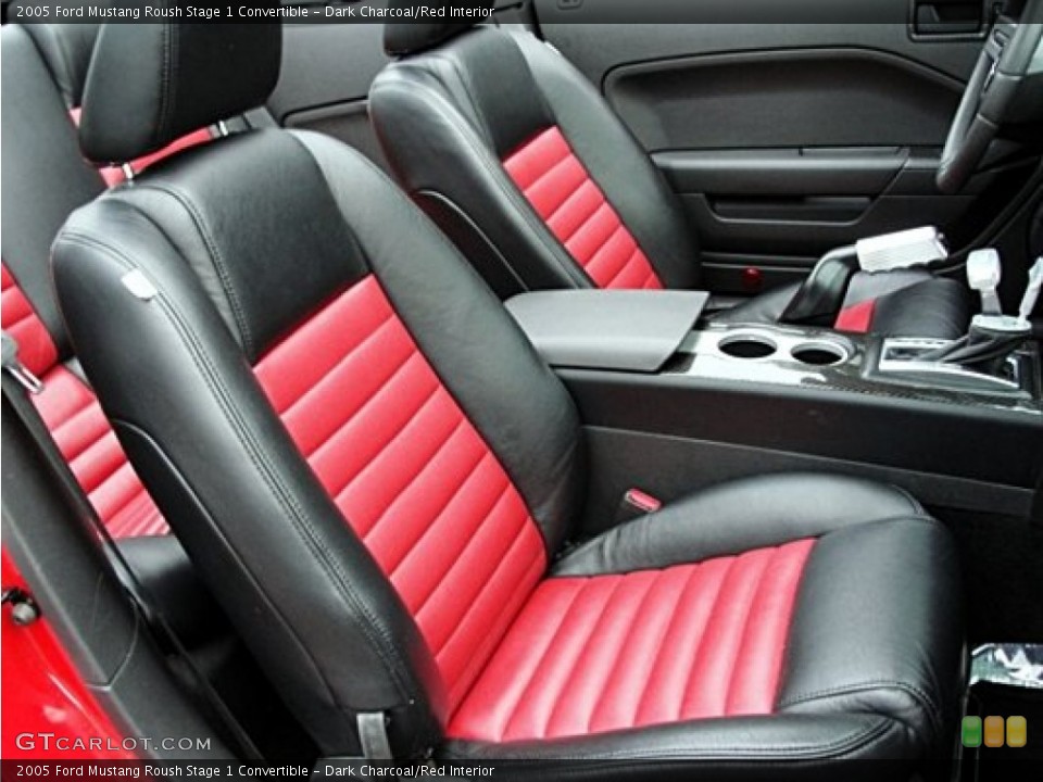 Dark Charcoal/Red Interior Front Seat for the 2005 Ford Mustang Roush Stage 1 Convertible #70916548