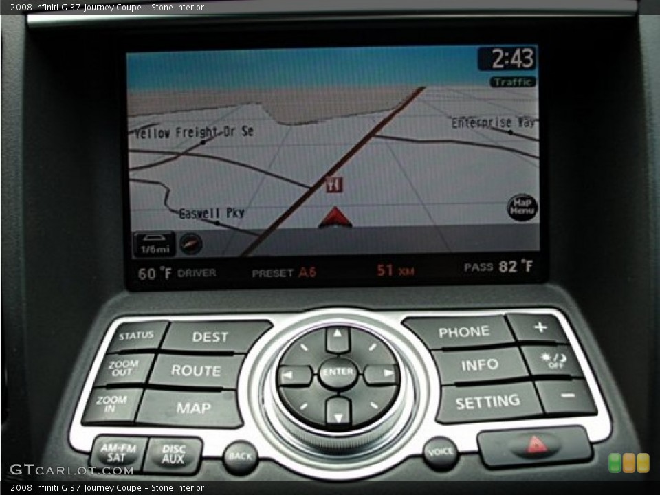 Stone Interior Navigation for the 2008 Infiniti G 37 Journey Coupe #70917286