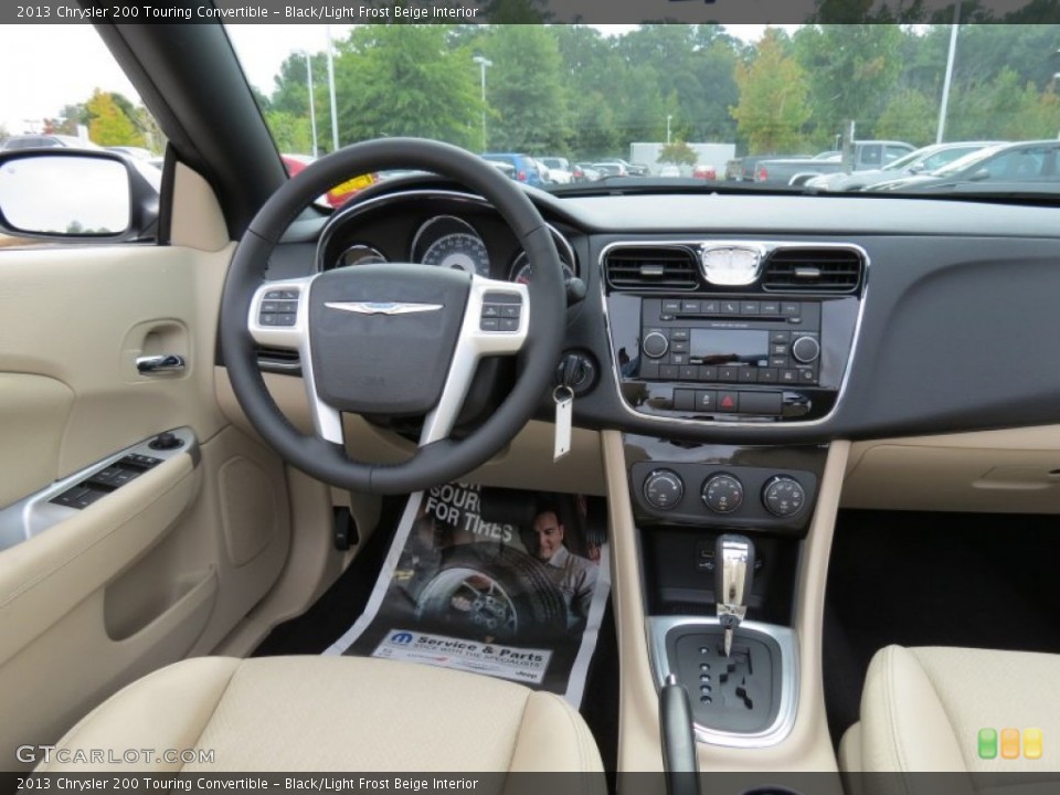Black/Light Frost Beige Interior Dashboard for the 2013 Chrysler 200 Touring Convertible #70926190