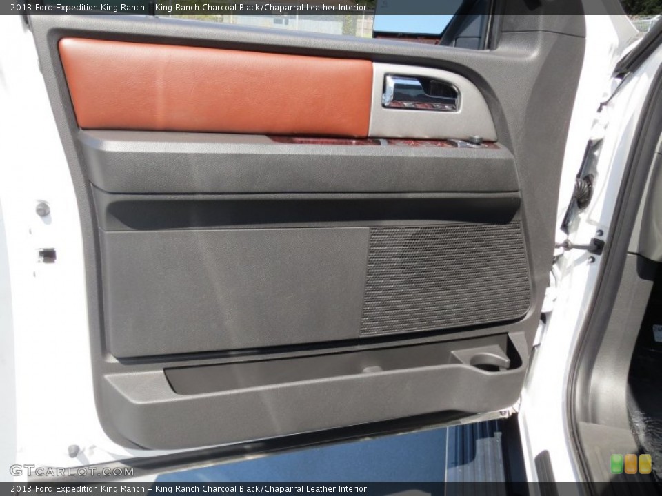 King Ranch Charcoal Black/Chaparral Leather Interior Door Panel for the 2013 Ford Expedition King Ranch #70949251