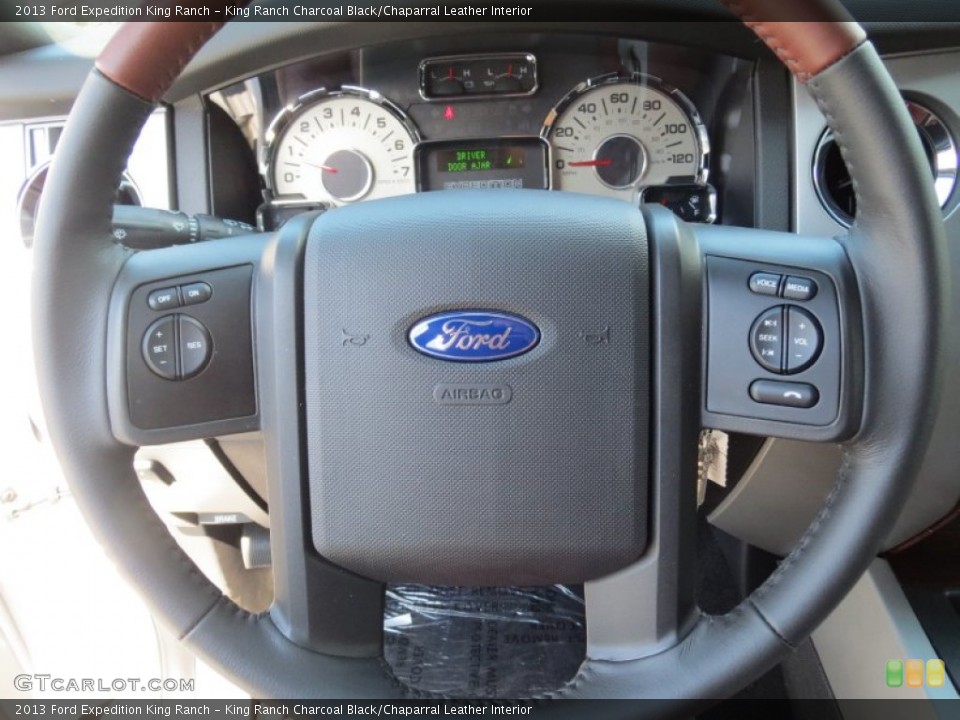 King Ranch Charcoal Black/Chaparral Leather Interior Steering Wheel for the 2013 Ford Expedition King Ranch #70949341