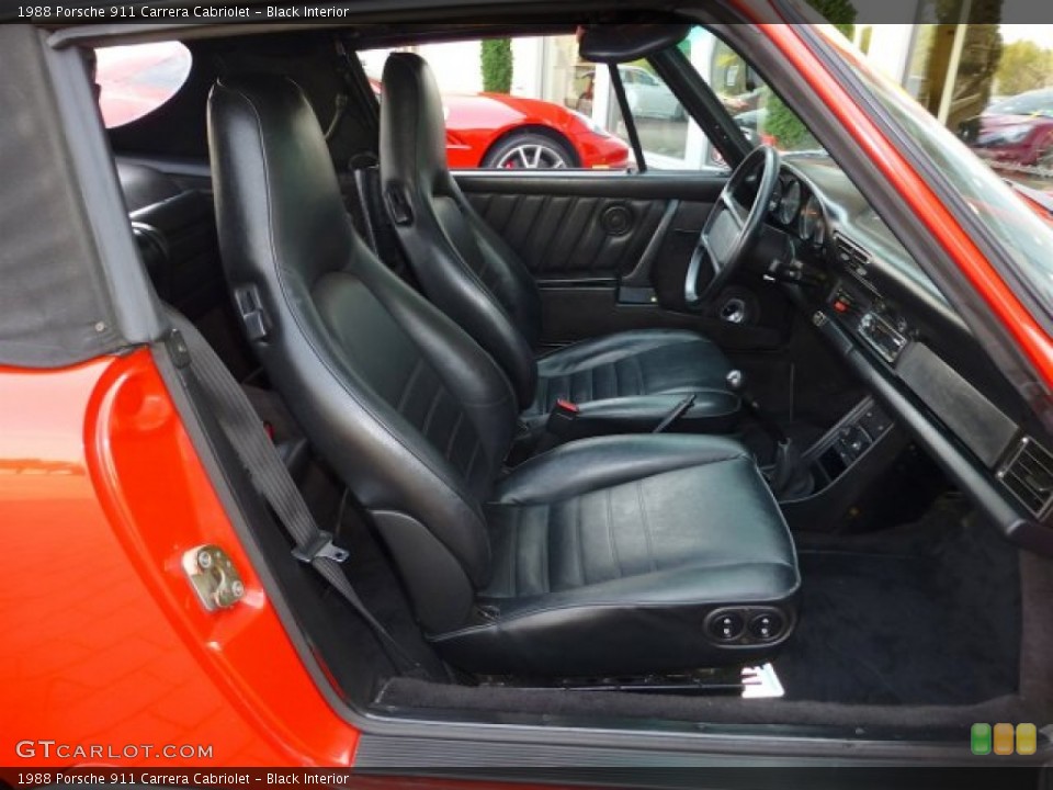 Black Interior Front Seat for the 1988 Porsche 911 Carrera Cabriolet #70952368