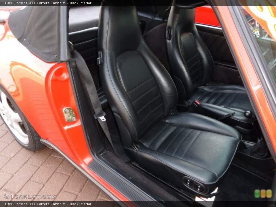 Black Interior Front Seat for the 1988 Porsche 911 Carrera Cabriolet #70952377