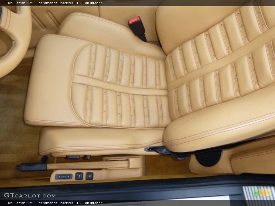 Tan Interior Front Seat for the 2005 Ferrari 575 Superamerica Roadster F1 #70952752