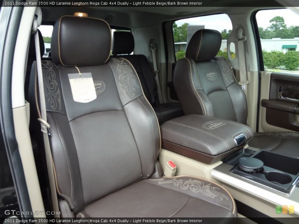 Light Pebble Beige/Bark Brown Interior Front Seat for the 2011 Dodge Ram 3500 HD Laramie Longhorn Mega Cab 4x4 Dually #70957864