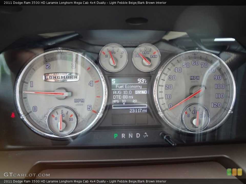 Light Pebble Beige/Bark Brown Interior Gauges for the 2011 Dodge Ram 3500 HD Laramie Longhorn Mega Cab 4x4 Dually #70957909