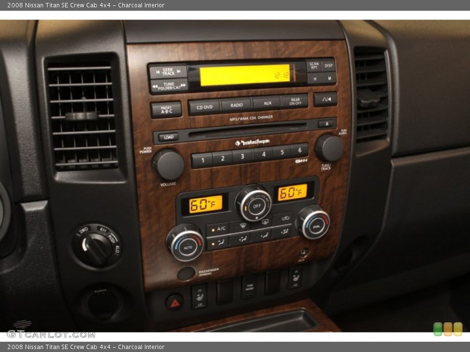 Charcoal Interior Controls for the 2008 Nissan Titan SE Crew Cab 4x4 #70960714