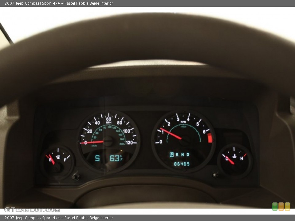Pastel Pebble Beige Interior Gauges for the 2007 Jeep Compass Sport 4x4 #70961317