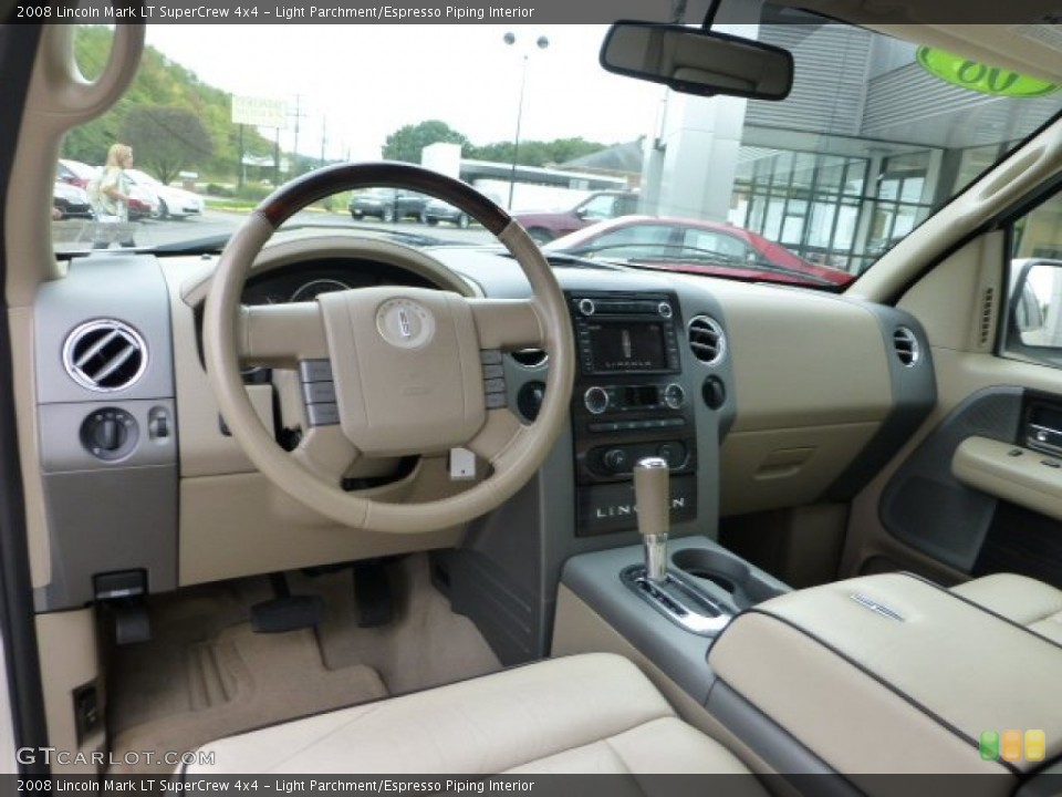 Light Parchment/Espresso Piping 2008 Lincoln Mark LT Interiors