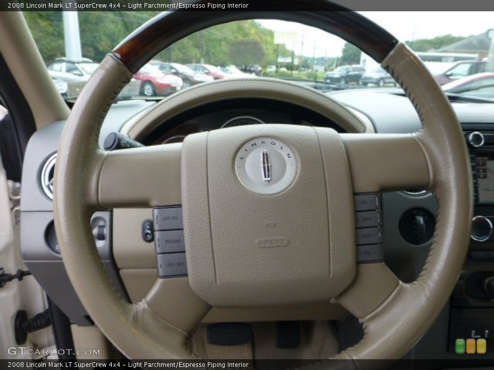 Light Parchment/Espresso Piping Interior Steering Wheel for the 2008 Lincoln Mark LT SuperCrew 4x4 #70963939