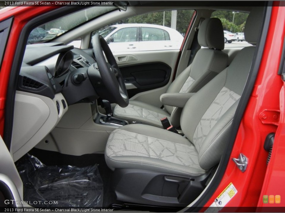 Charcoal Black/Light Stone Interior Front Seat for the 2013 Ford Fiesta SE Sedan #70967665