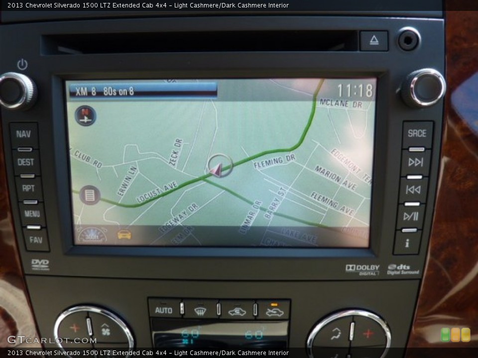 Light Cashmere/Dark Cashmere Interior Navigation for the 2013 Chevrolet Silverado 1500 LTZ Extended Cab 4x4 #70968339