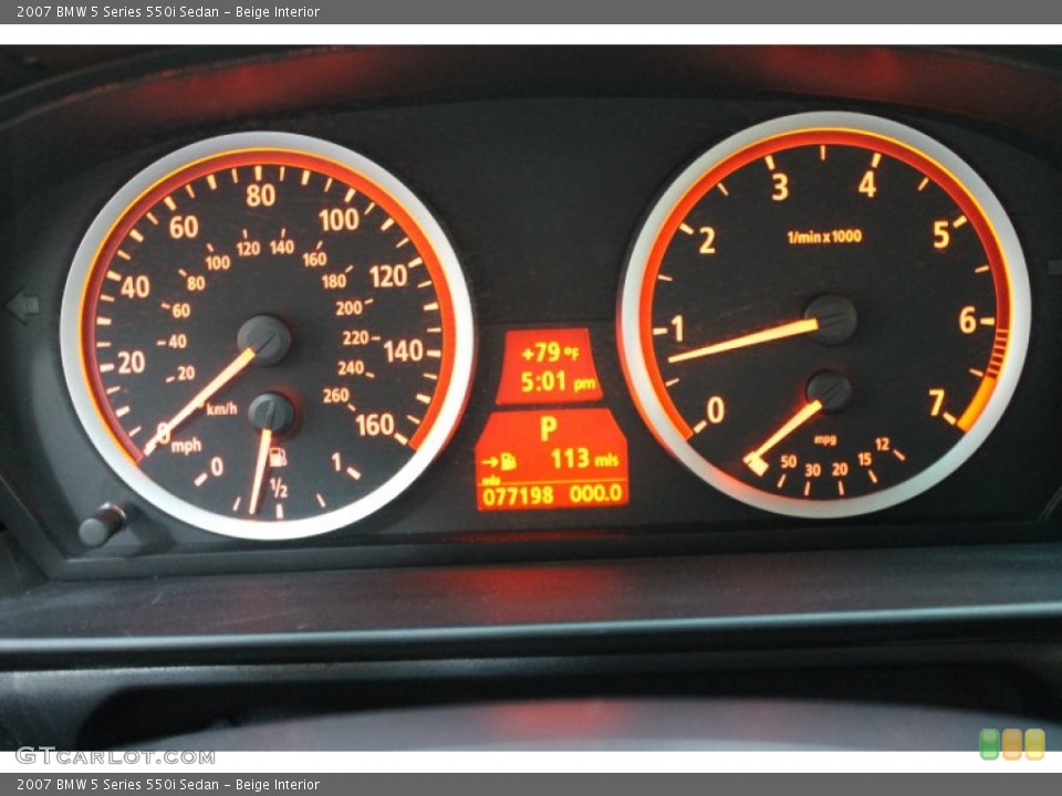 Beige Interior Gauges for the 2007 BMW 5 Series 550i Sedan #70969201