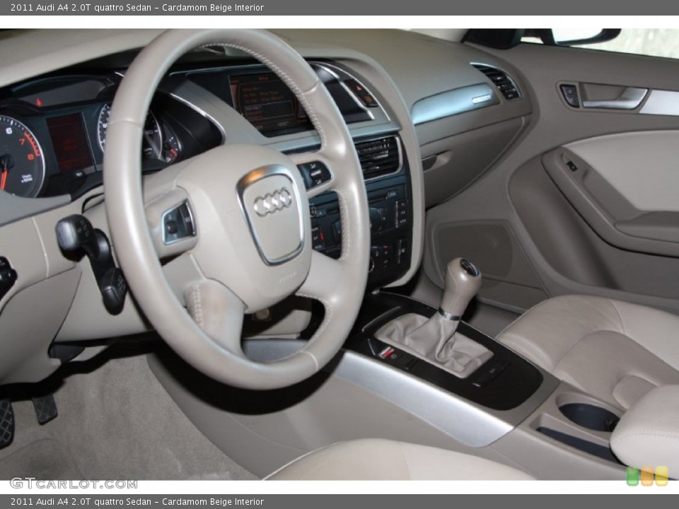 Cardamom Beige Interior Steering Wheel for the 2011 Audi A4 2.0T quattro Sedan #70972369