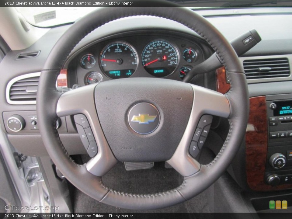 Ebony Interior Steering Wheel for the 2013 Chevrolet Avalanche LS 4x4 Black Diamond Edition #70974889