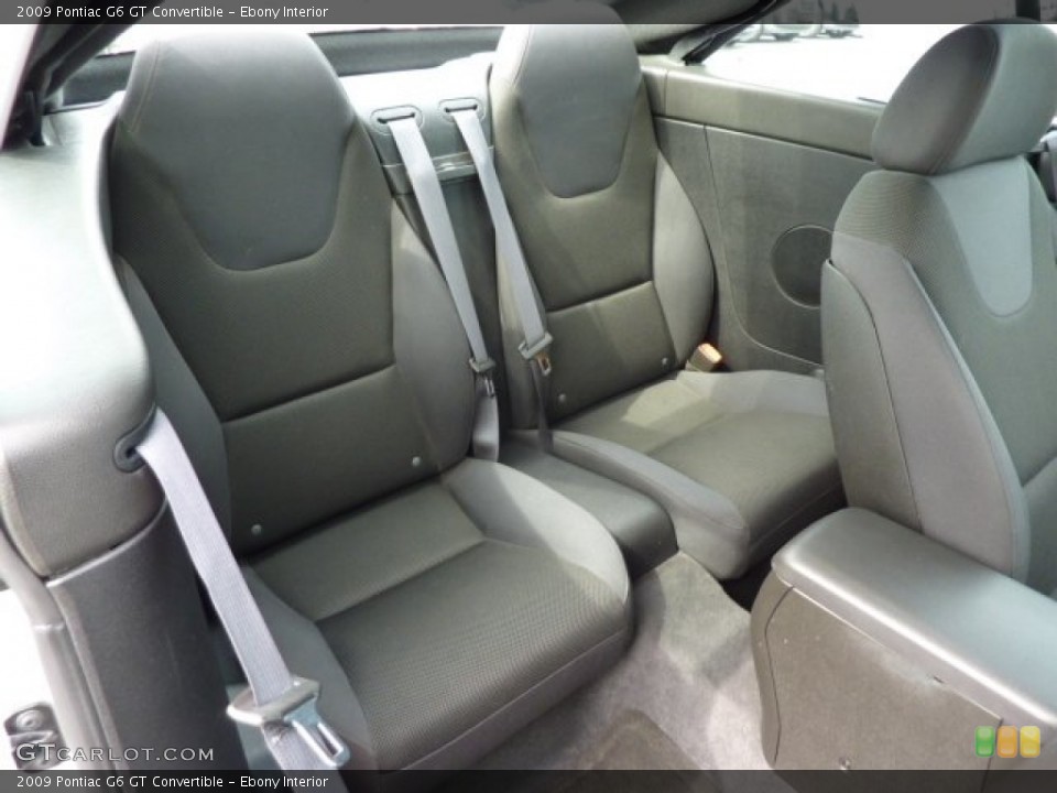 Ebony Interior Rear Seat for the 2009 Pontiac G6 GT Convertible #70978807
