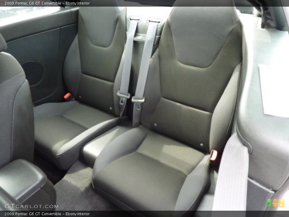 Ebony Interior Rear Seat for the 2009 Pontiac G6 GT Convertible #70978825