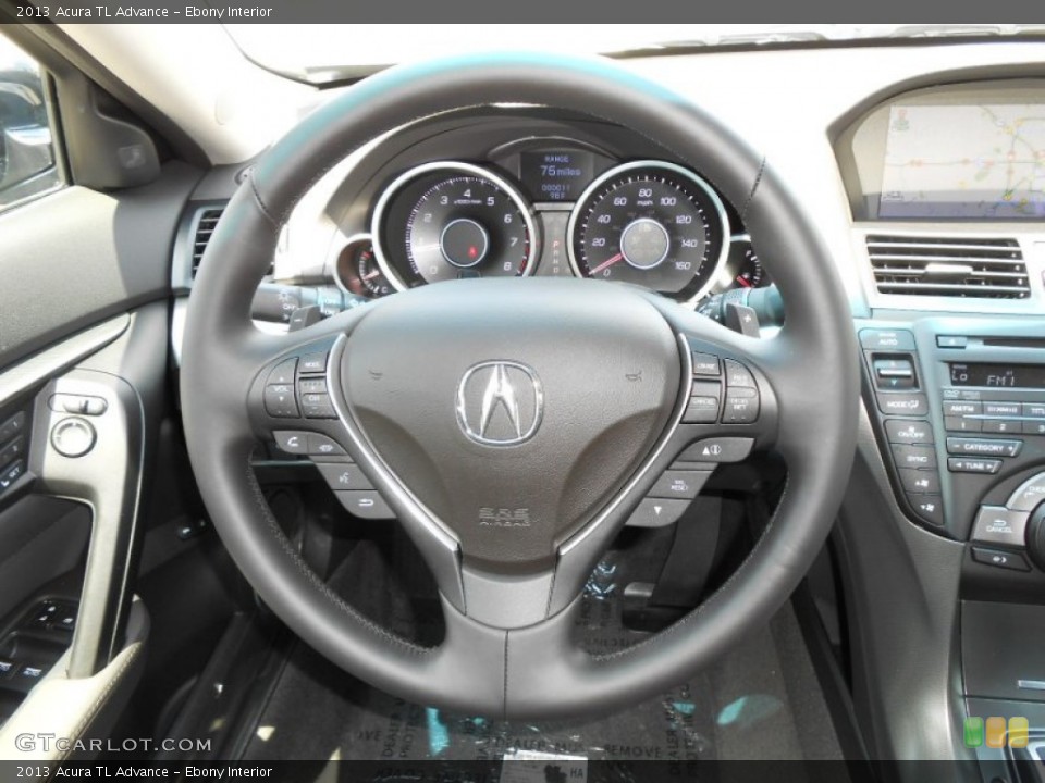 Ebony Interior Steering Wheel for the 2013 Acura TL Advance #70992211