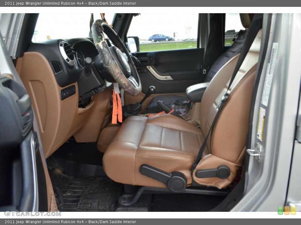 Black/Dark Saddle Interior Photo for the 2011 Jeep Wrangler Unlimited Rubicon 4x4 #71000557