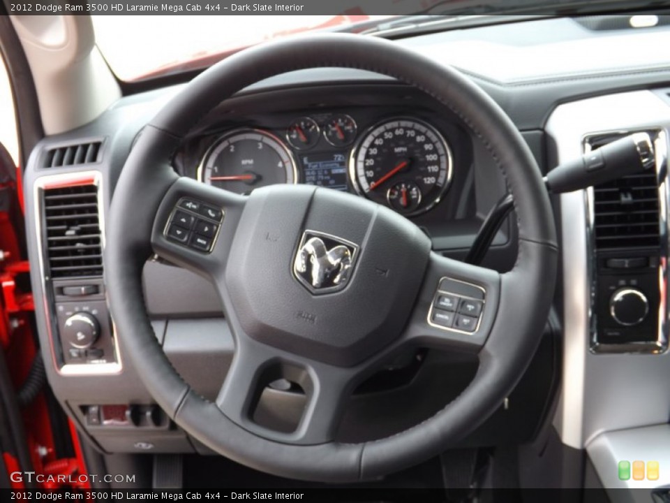 Dark Slate Interior Steering Wheel for the 2012 Dodge Ram 3500 HD Laramie Mega Cab 4x4 #71008967
