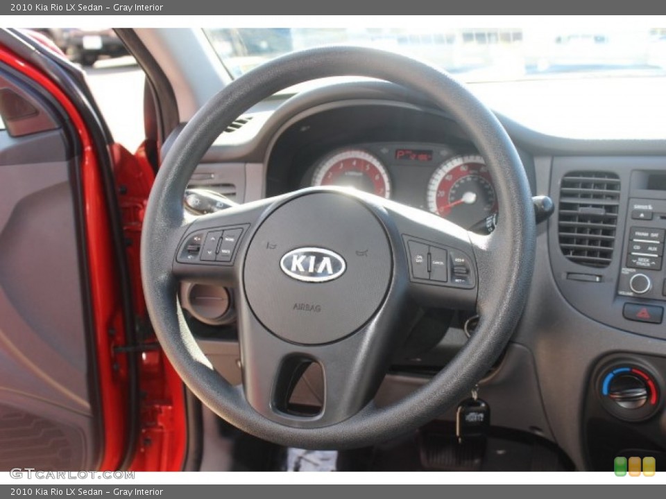 Gray Interior Steering Wheel for the 2010 Kia Rio LX Sedan #71016914