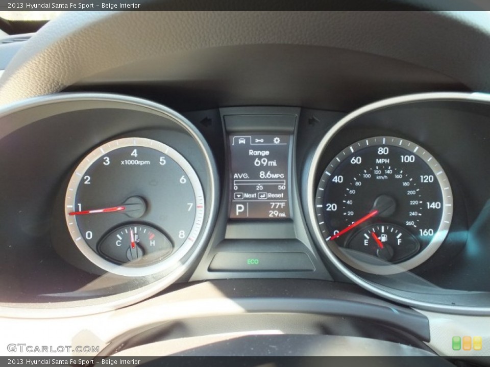 Beige Interior Gauges for the 2013 Hyundai Santa Fe Sport #71018750