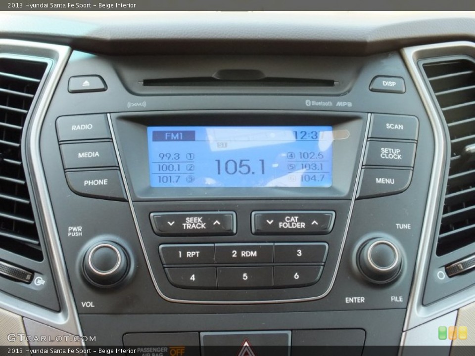 Beige Interior Audio System for the 2013 Hyundai Santa Fe Sport #71018768